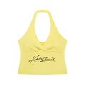 Kahnz Women’s Ruched Halter Yoga Tank Top
