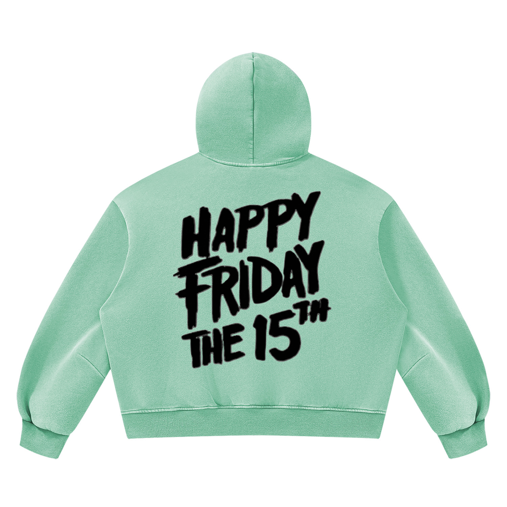Friday the 15th Unisex Vintage Wash Boxy Fleece Hoodie