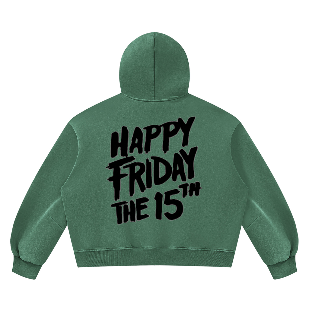 Friday the 15th Unisex Vintage Wash Boxy Fleece Hoodie