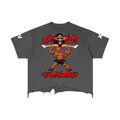 Eat Clean Train Dirty Vintage Wash Boxy Distressed Hem T-Shirt