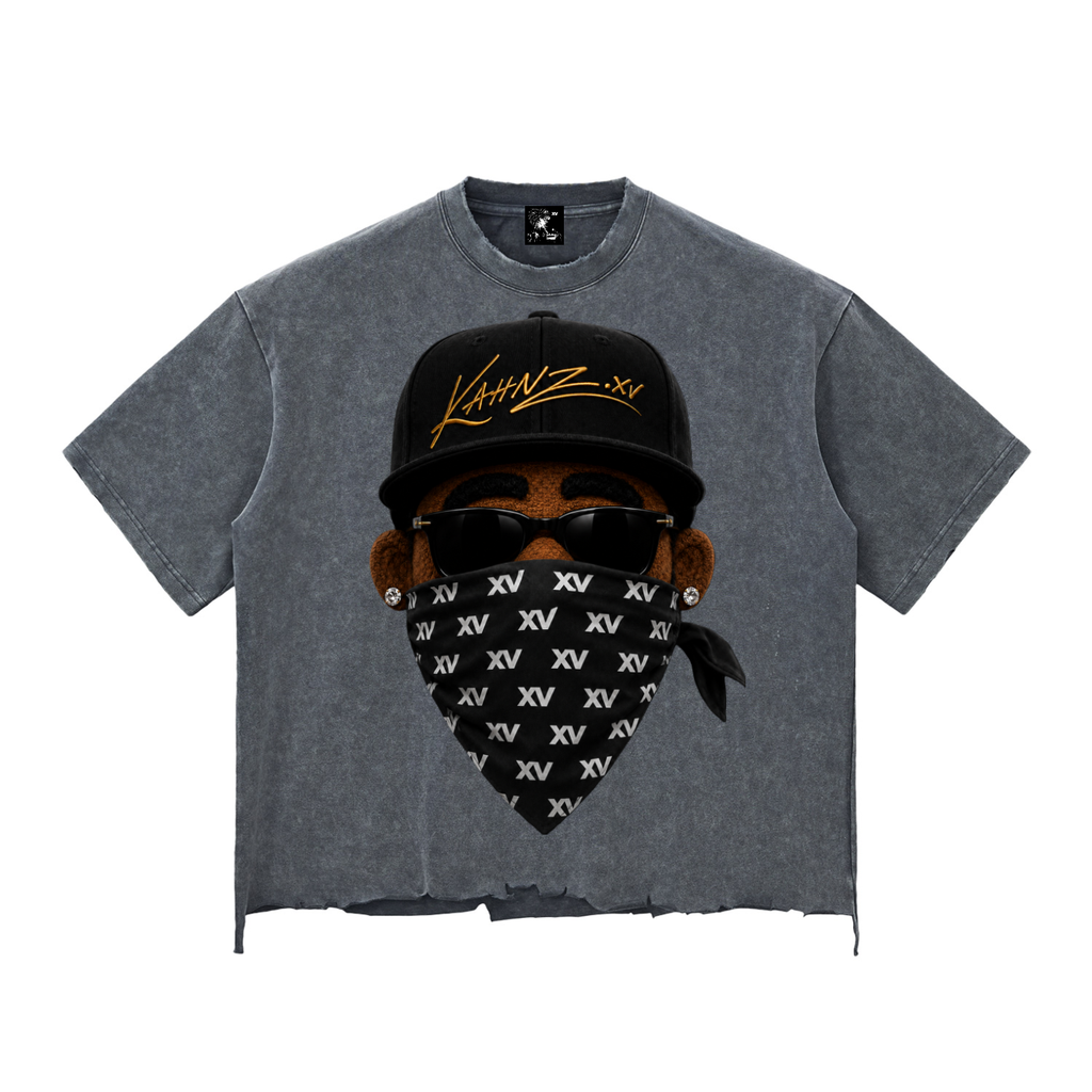 XV ward Snow Wash Raw-Hem Boxy T-shirt