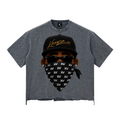 XV ward Snow Wash Raw-Hem Boxy T-shirt