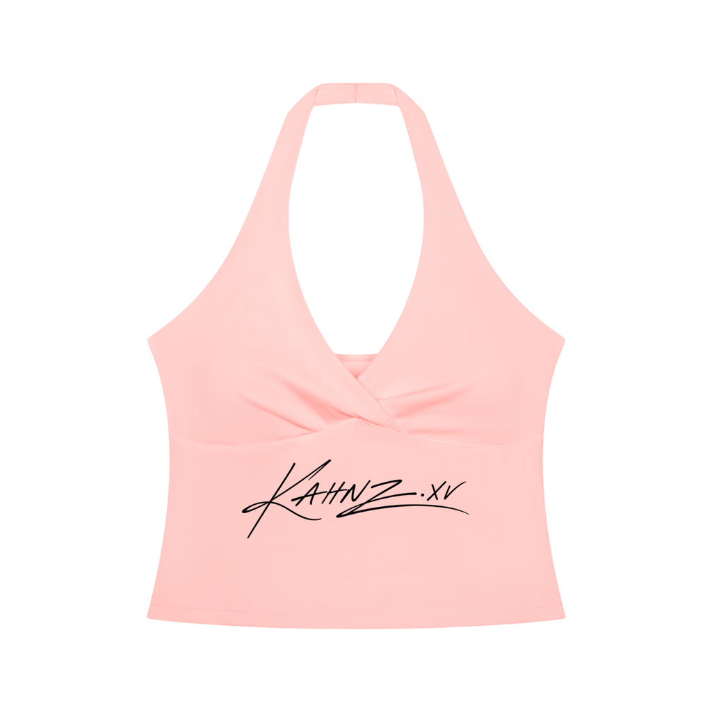 Kahnz Women’s Ruched Halter Yoga Tank Top