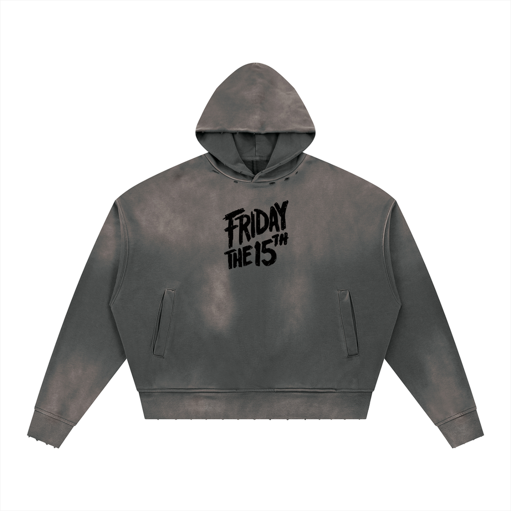 Friday the 15th Sunfade Distressed Boxy Hoodie