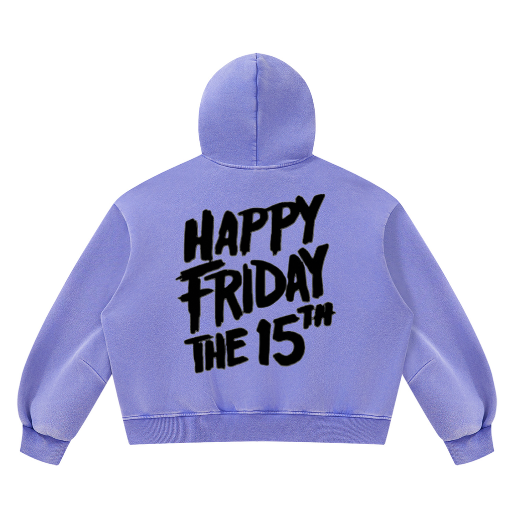 Friday the 15th Unisex Vintage Wash Boxy Fleece Hoodie