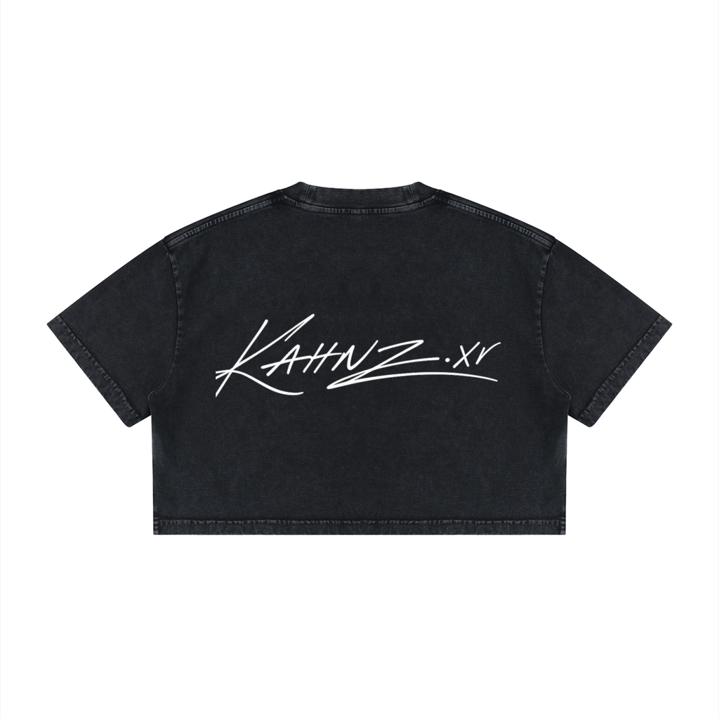 XV WAYS to win Women's Mineral Wash Cotton Crop T-Shirt