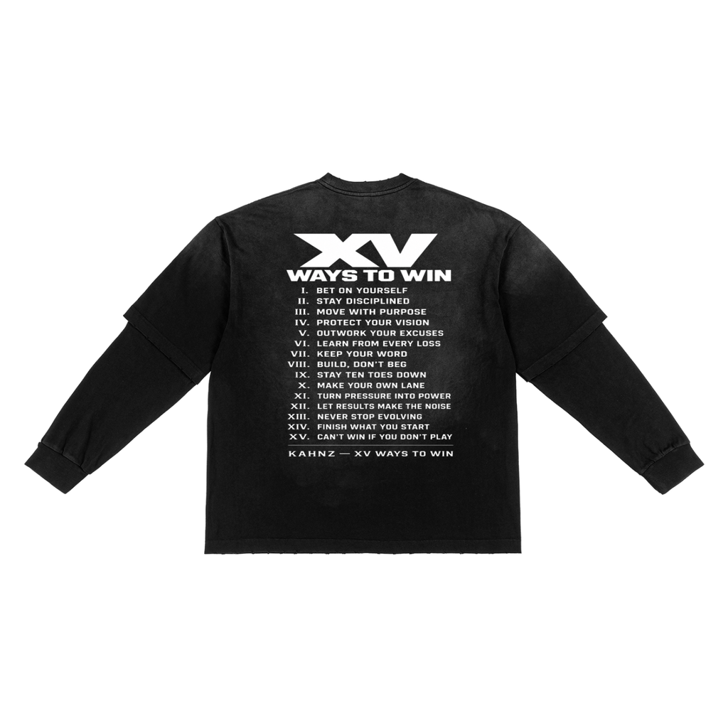 XV WAYS Sunfade Hand-Frayed Faux Two-Piece T-Shirt