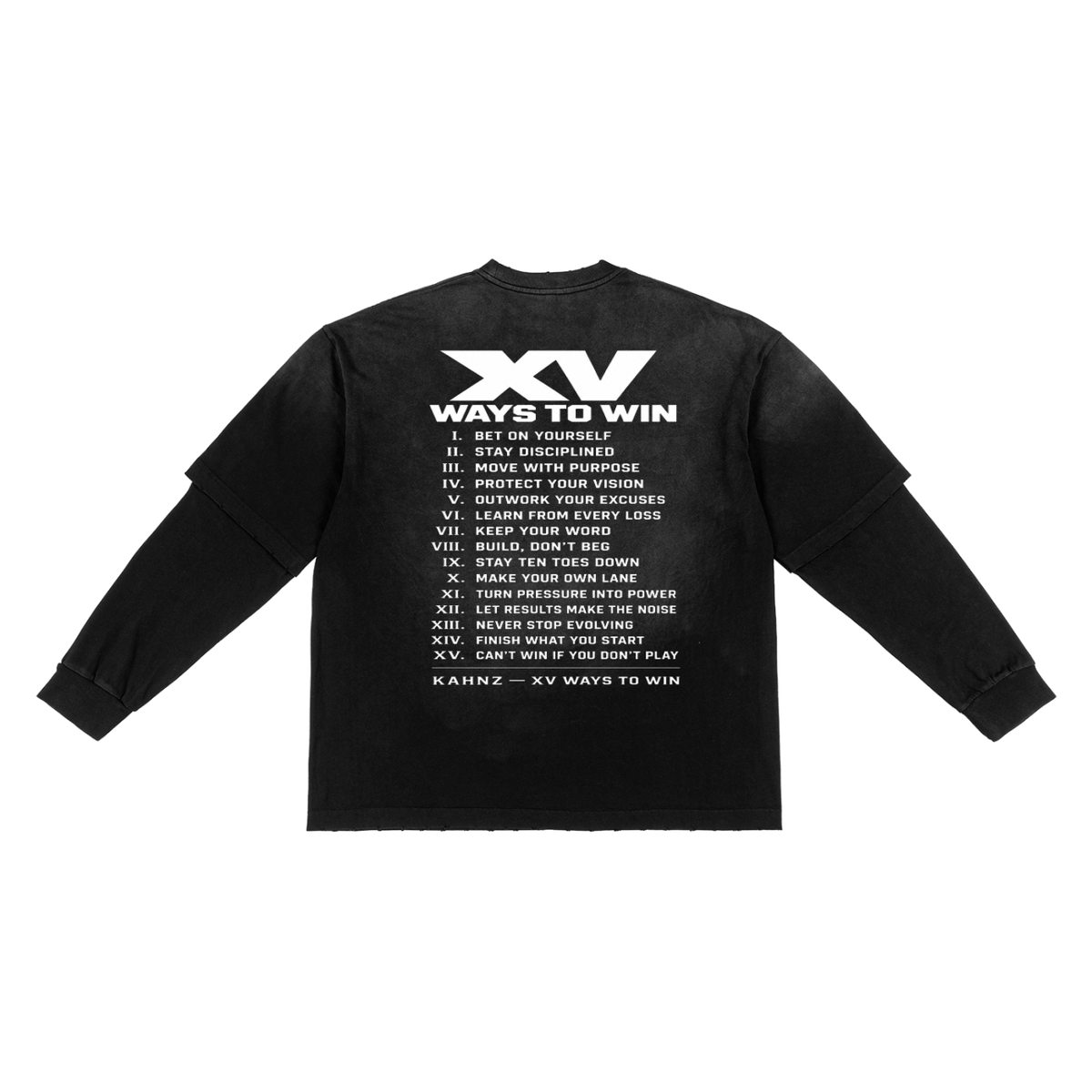 XV WAYS Sunfade Hand-Frayed Faux Two-Piece T-Shirt
