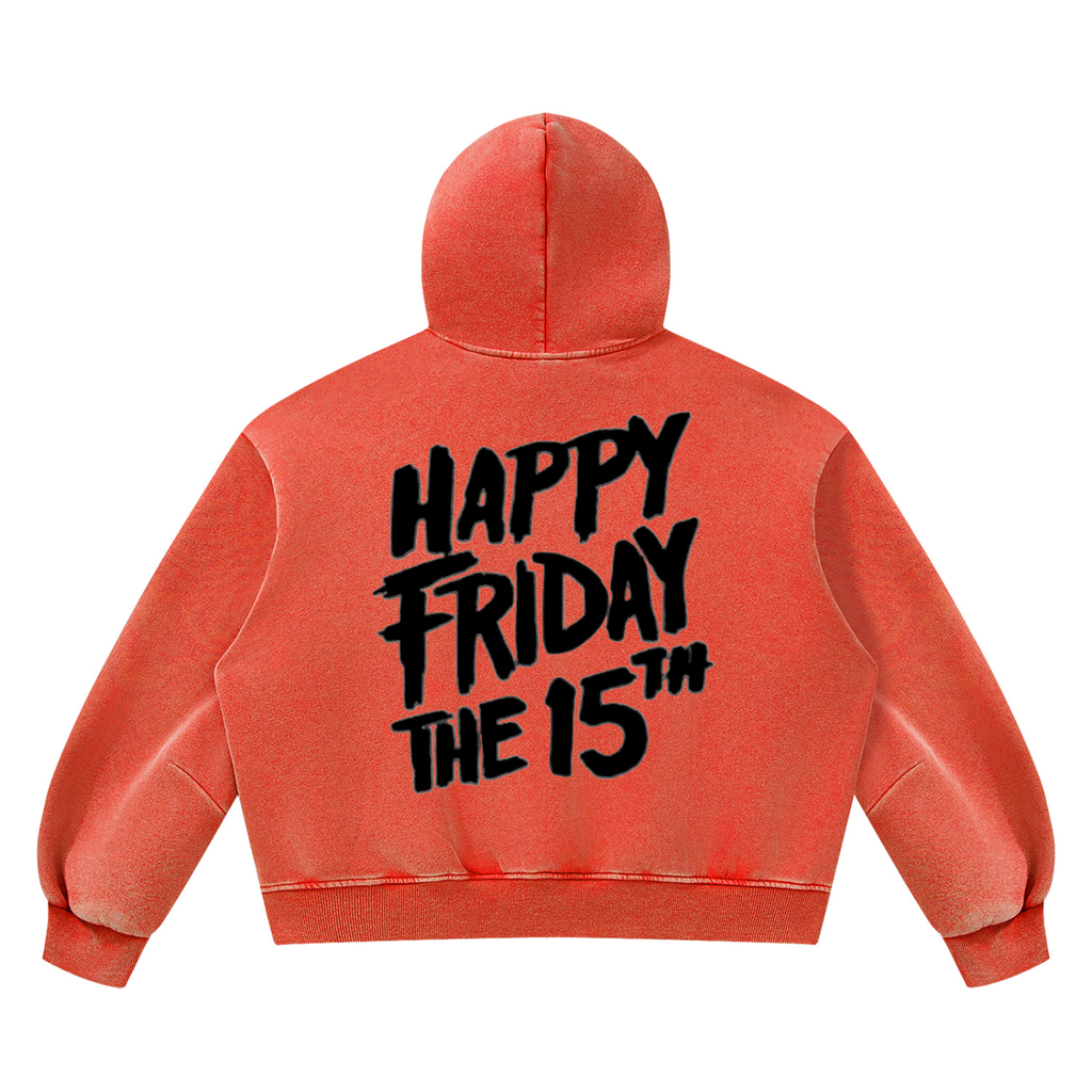 Friday the 15th Unisex Vintage Wash Boxy Fleece Hoodie