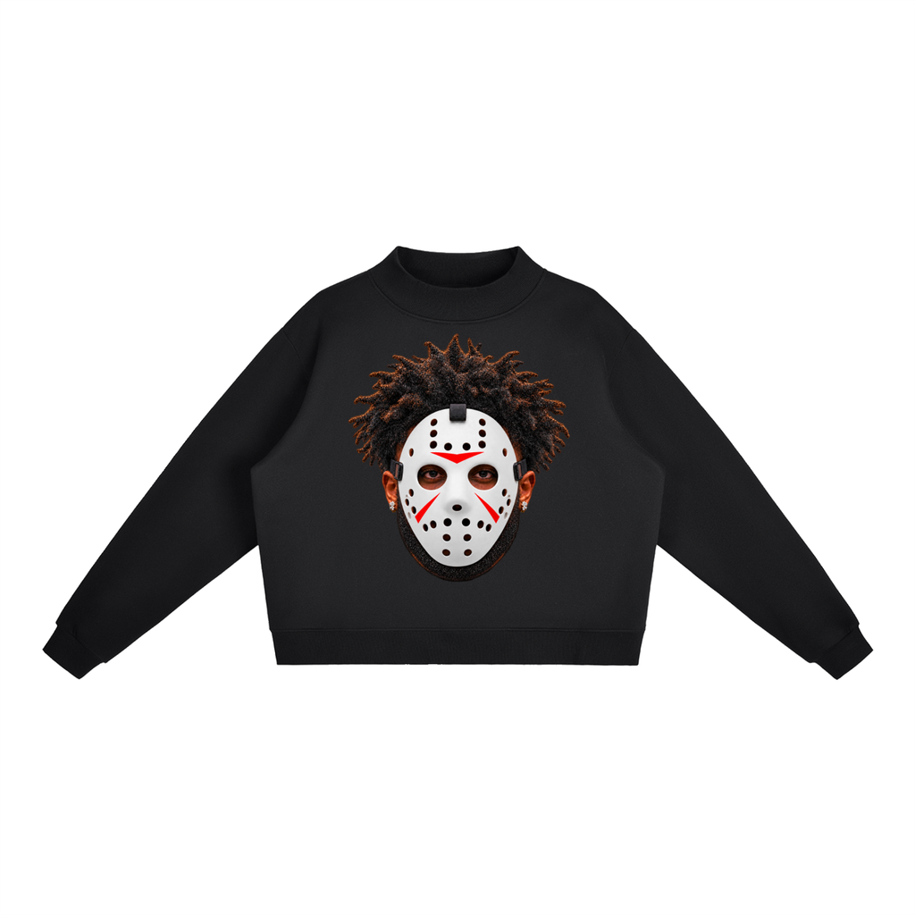 Lady Kahnz Essential Fleece Mock-Neck Crew Sweatshirt