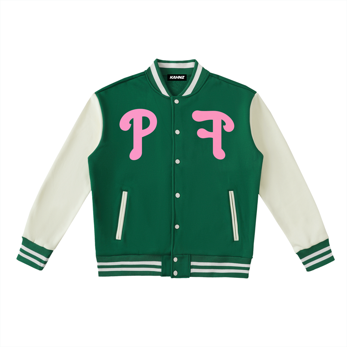 Eat Klean Train Dirty Two-Tone Fleeced Varsity Jacket