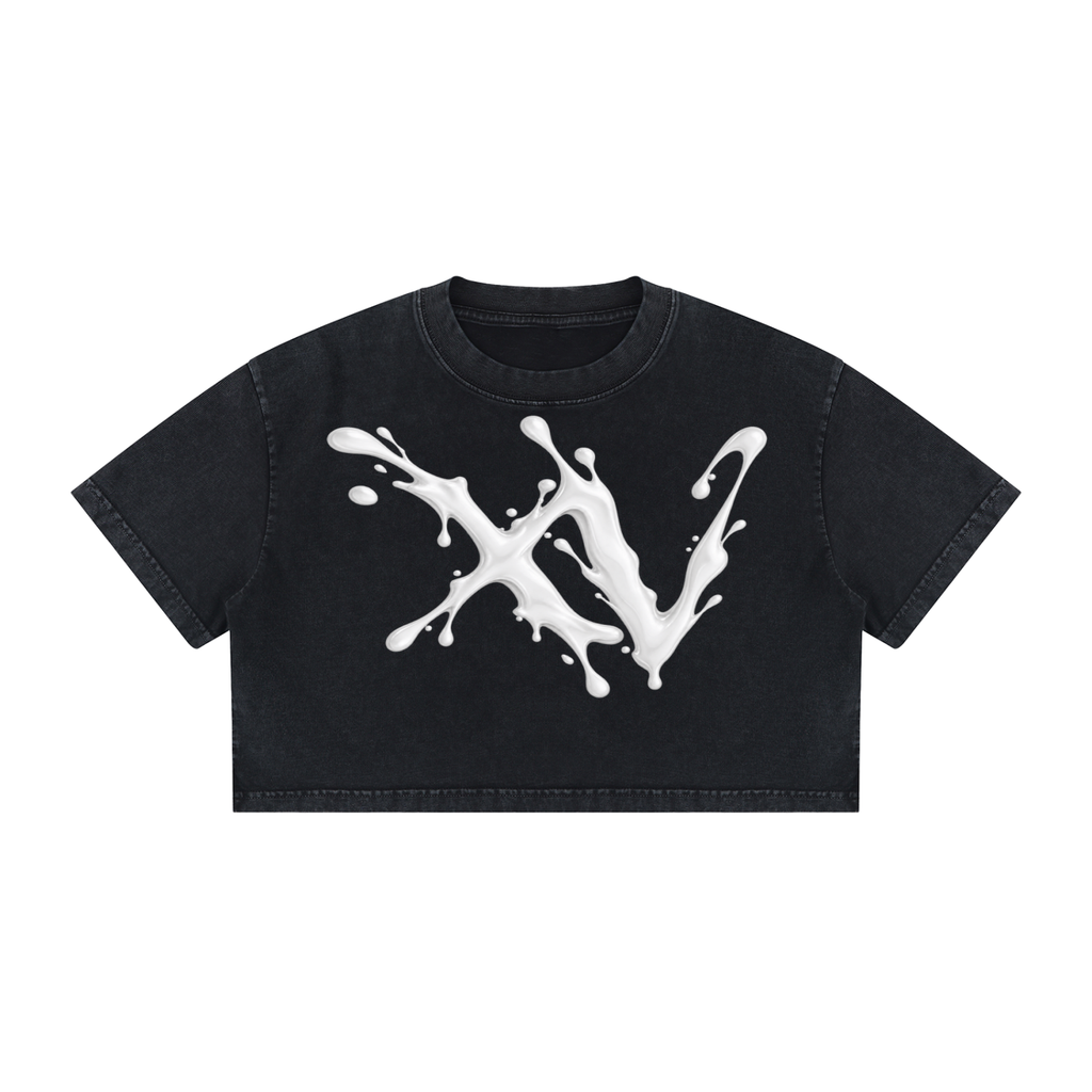 Women's Mineral Wash Cotton Crop T-Shirt