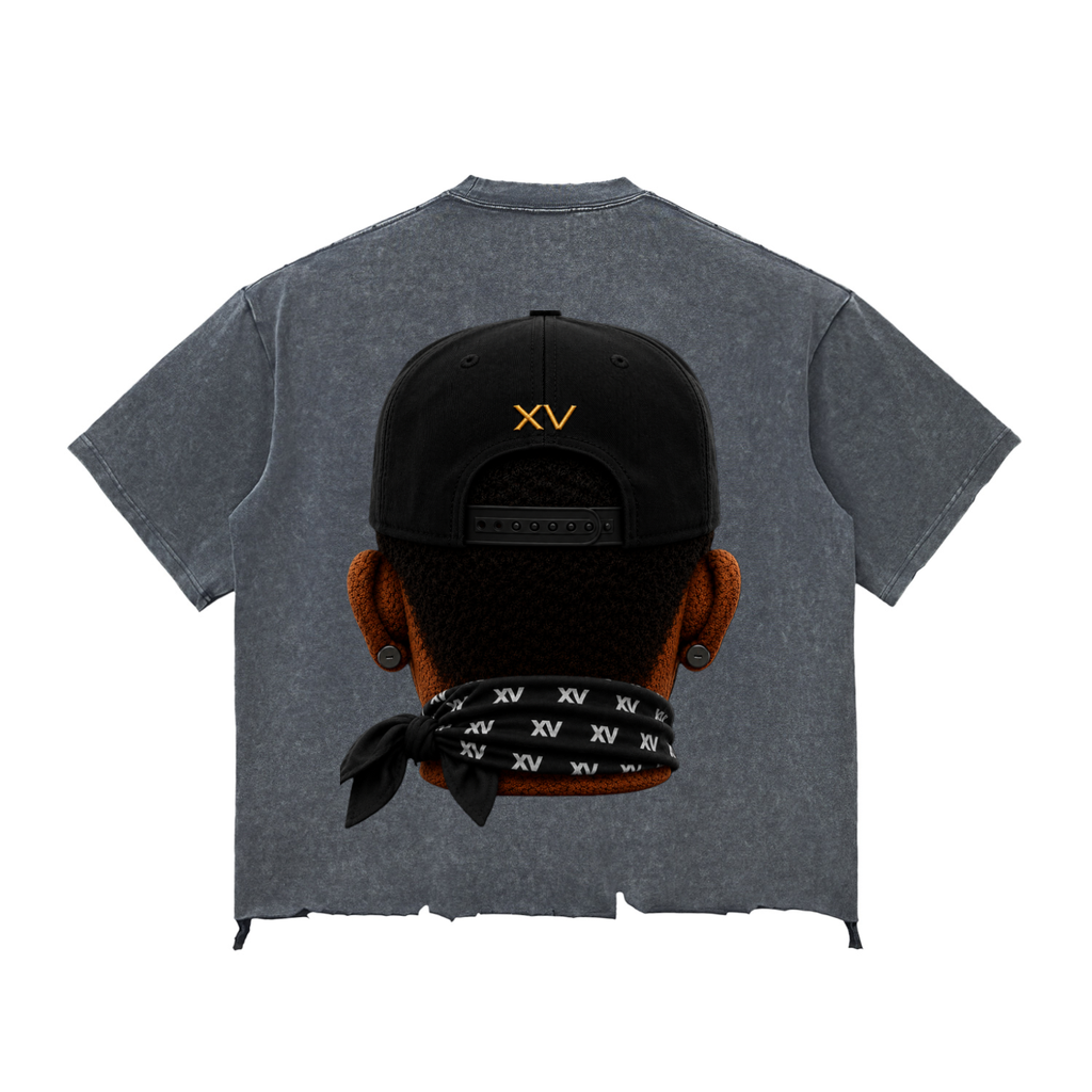 XV ward Snow Wash Raw-Hem Boxy T-shirt