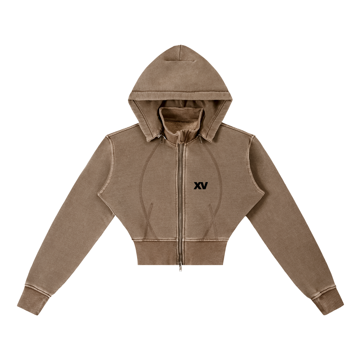 XV Vintage Washed Cropped Fleece Hoodie